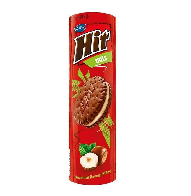 HIT BISCUITS WITH NUT FLAVOUR 220G x 24stk