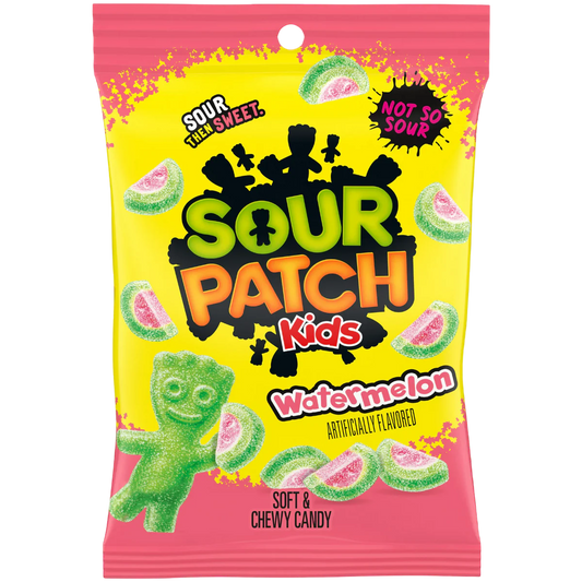 Sour Patch Kids Watermelon Peg Bag 3.6oz (102g) - 12stk